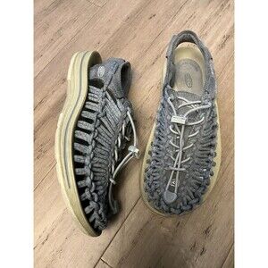 Keen Uneek gray/blue Woven Bungee Cord Water Women's Sandals Sneakers Size 6.5